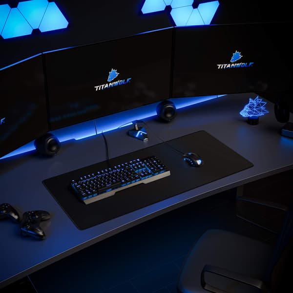Speed Gaming Musematte Svart 800 x 400mm - XXL Musematte - Bordmatte Størrelse - forbedrer presisjon og hastighet