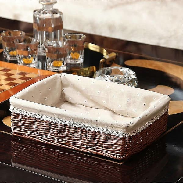 Handmade Wicker Storage Basket Bread Basket Fruit Basket Serving Baskets For Home Kitchen Desktop Cand (haoyi