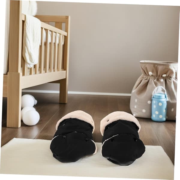 Stroller Gloves with Thick Plush Lining, Hand Warmers for Parents, Fits Black Handles