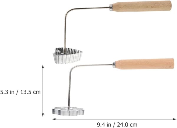 2 st friterad snackform oljedegform robust non-stick aluminiumlegering trä köksredskap