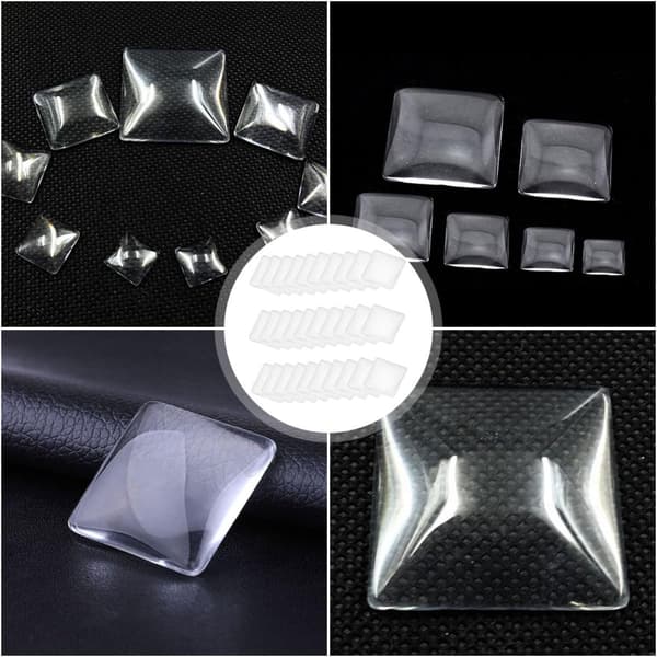 100 stk krystalglaslapper DIY glas cabochons firkantet ædelstenslappe