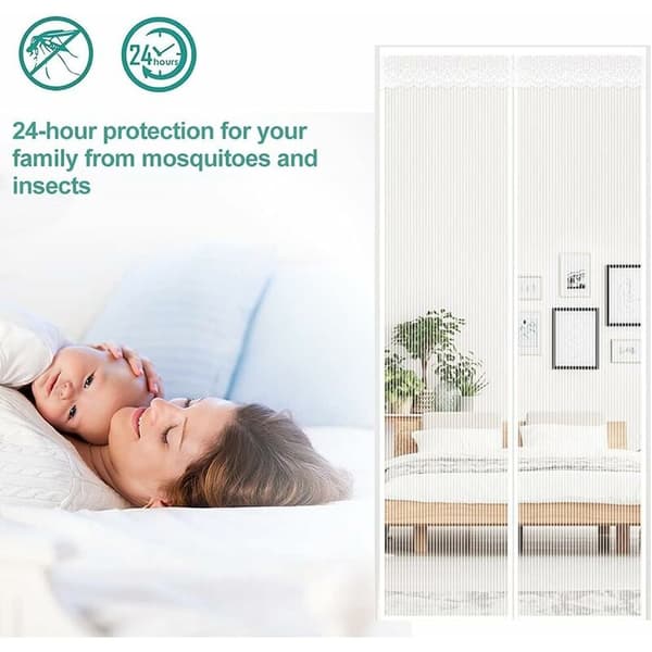 Magnetic Mosquito Net for Door, Magnetic Closure from Top to Bottom, Automatic