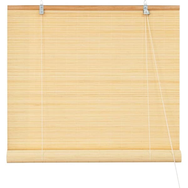 Ineasicer - Bamboo Roller Blind 60 x 100cm - 60% Sun Protection - Drill-Free Installation - Dust and Moisture Resistant