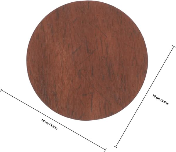 6pcs Brown PU Round Coasters Set Lightweight Non-slip Coasters Creative Appearance
