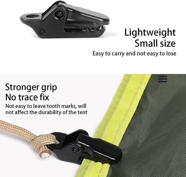 Tent Clip Removable Professional 5mm Hole Hanging Awning Clip Camping Hiking Mountaineering Backpack Tool Hook