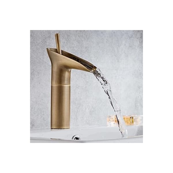 Retro Style Countertop Mixer in Solid Brass. Single-hole cold water mixer, for kitchen, bathroom and outdoor use