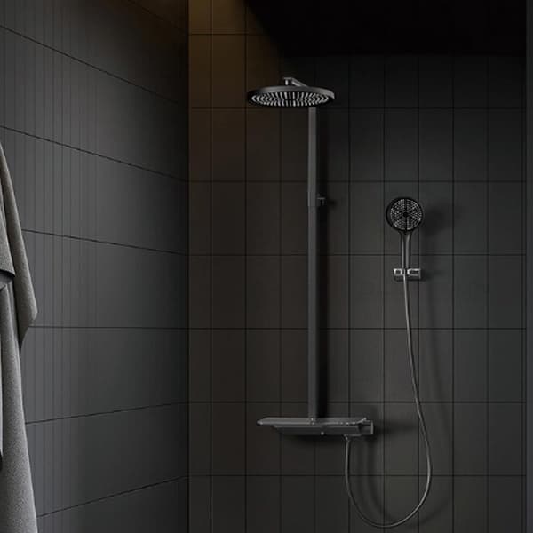 Loftbruser - Deluxe - Regnbruserhoved - Bruserhoved - 25 CM - Sort - Universal tilslutning - Moderne regnbruserhoved