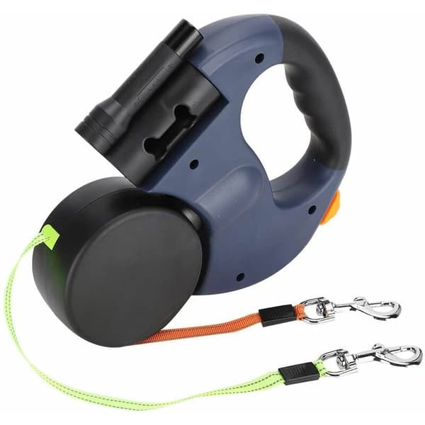 3m hundkoppel rullkoppel infällbart koppel dubbelkoppel 2 hundkoppel LED-ljus