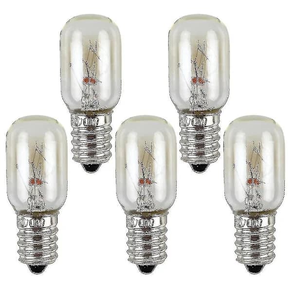 5 Pcs Refrigerator Bulb 15W Replacement 220-240V Sewing Machine Bulb Range Hood Bulb