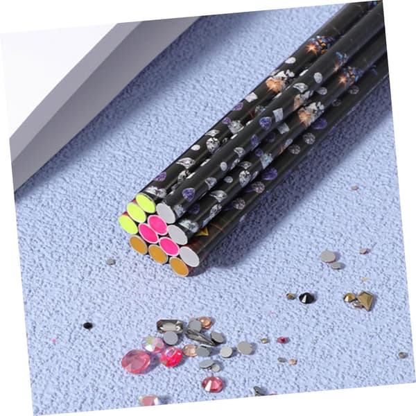 4 stk Stipple Crayon Nail Art Penner Vokspenn for Rhinestone Pen Gem Picker Tool for Dotting Tools Nail Art Diy