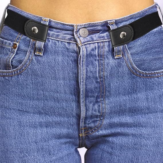 2 stk. spændeløst justerbart bælte - Elastisk bælte - Kvinder - Mænd spændeløst strækbælte til jeans kjole unisex bælter