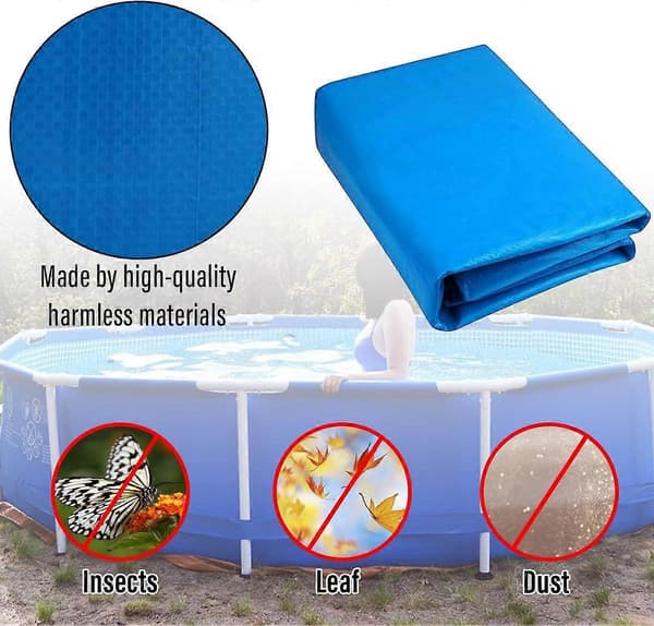Round Pool Cover, Easy Installation, Dustproof Pool Cover, Suitable for Inflatable Pools and Above-Ground Pools (183 cm)