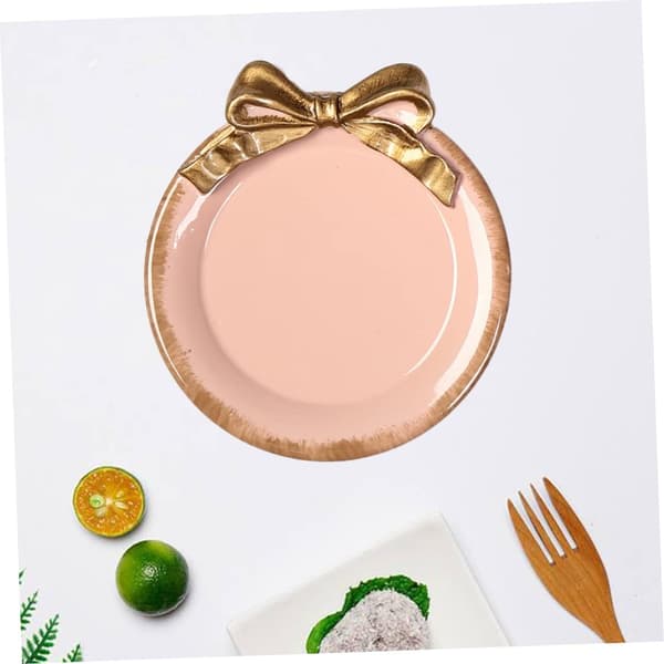 Serveringsfat Elegant Rosett Dekorativ Servis för Servering av Dessert Frukt Rosa Harts