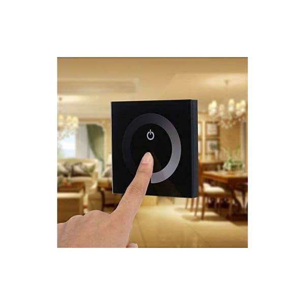 DC 12-24V LED Touch Vægkontrolpanel med lysstyrkeændrende lysdæmperkontakt til justering af lamper (Farve: Sort)