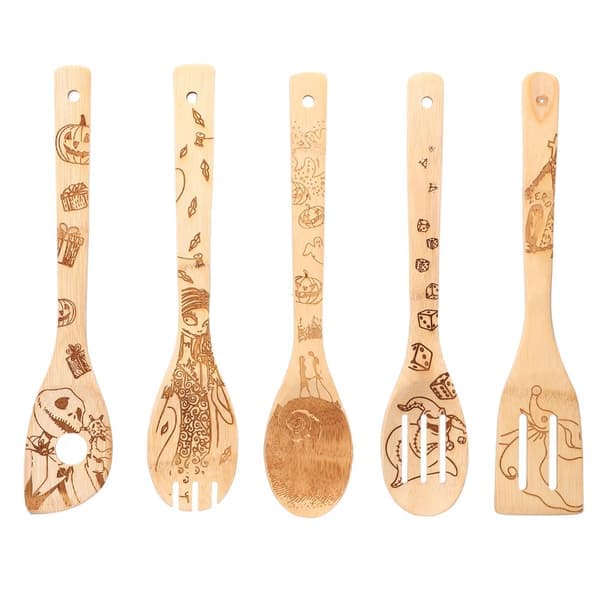 Bamboo Wooden Spoons Personalized Graffiti Spoon Scratch-Resistant High Temperature Resistant Cooking Spatula