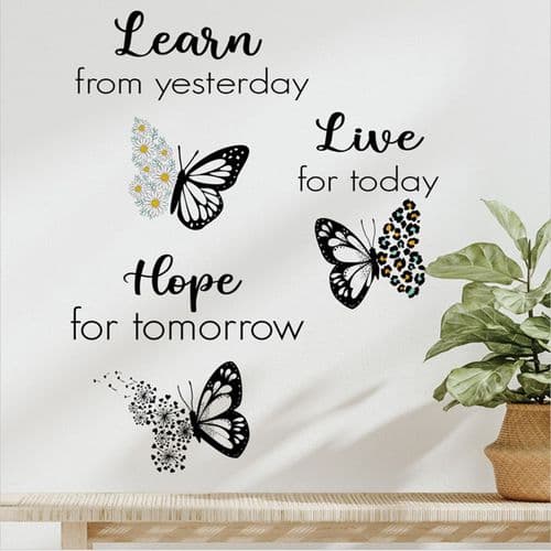 Live Laugh Love Inspiroiva lainaus seinätarra perhoset seinäkoriste