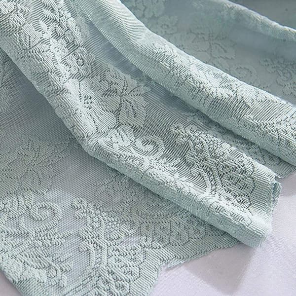 Fargerik vindusdekorasjon: Blå blonde gardin - Romantisk broderi, 130 * 41 cm KLB