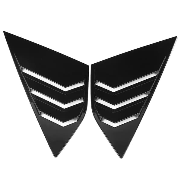 1 Pair Rear Window Louver Decor Accessories Fits Ford Focus ST RS MK3 12-18 Bright Black
