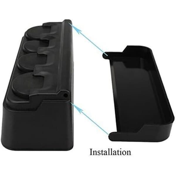 Svart bärbar bilmyntväska förvaringslåda myntorganisatör med lock (2-pack)