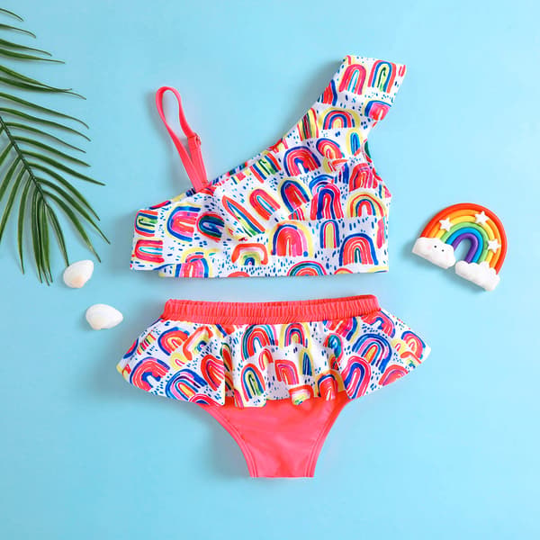 Todelt badedragt til pige (h 90cm - farverig), Bikini sæt, bea