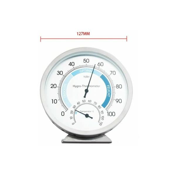 Rundt termometer og hygrometer, hygrometer termometer med stativ, vejrstation, barometrisk indendørs termometer, enkel og nem trykmåling