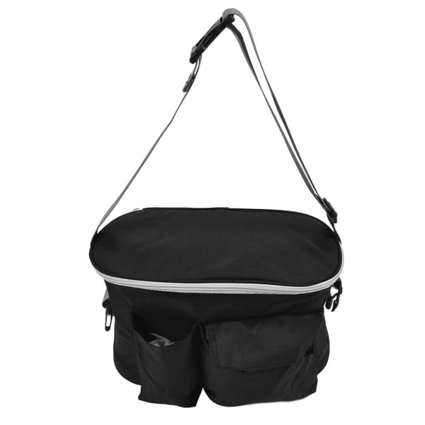 Stroller Bag Waterproof Universal Fit Organizer with Cup Holder for Stroller Mica Black