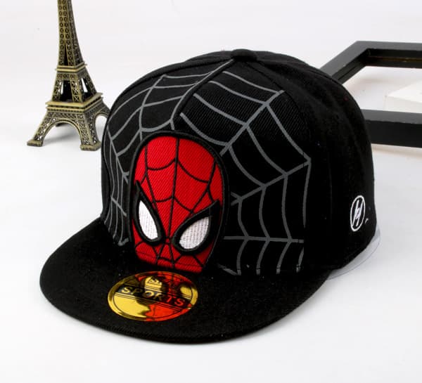 Spider-Man caps med flat skjerm, baseballcaps for barn, svart