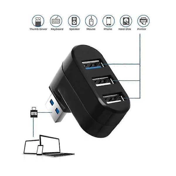 Mini 3-portars USB 3.0-hubb höghastighetsdataöverföring splitterbox-adapter för PC laptop USB-hubb 3/6-portars USB-hubb