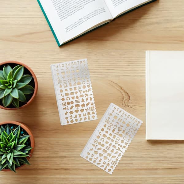 5 Pcs Metal Drawing Stencils for Creative DIY Journal, Scrapbooking and Crafts, Reusable