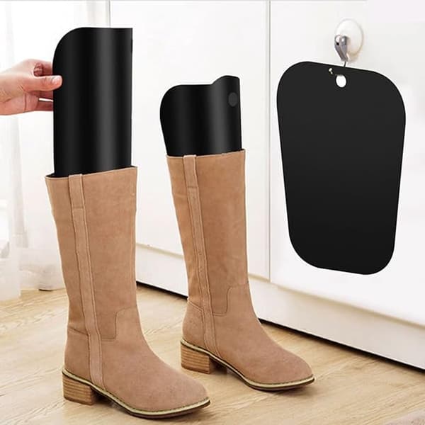 Boot Shapers, Reusable PVC Inserts for Tall Boots and Ankle Boots, Helps Prevent Creases, 16-Pack, Black, 13.86 Inches, One Size