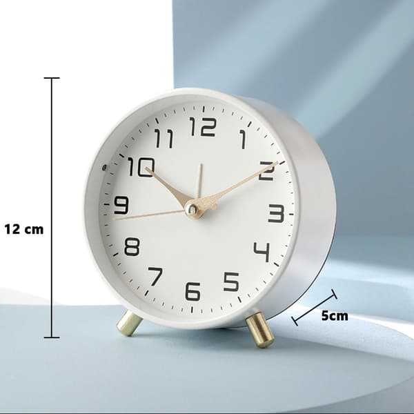 Växande klocka/digital klocka, enkel och lätt lyxig stil metall väckarklocka tyst sängklocka, barnklocka, väckarklocka för sovrum vit white