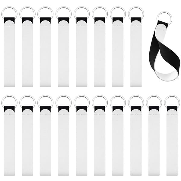 20 stk tomme sublimering neopren håndleddsstropper armbånd nøkkelring snor