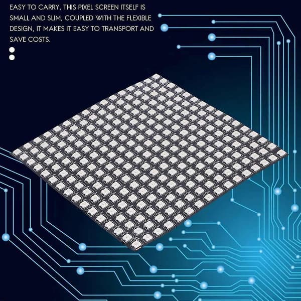 Ws2812b Led Rgb Fleksibelt Pixelpanel 16x16 Individuelt Adresserbart