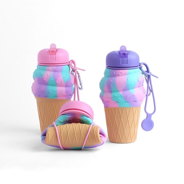 Kreativ barnmugg, bärbar, spillsäker och läckagesäker silikonmugg - Burgerform - Grön