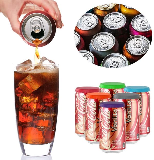 Silikonlock för läskburkar, 6-pack återanvändbara lock för läsk/dryck/ölburkar