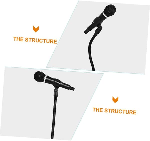 Adjustable Microphone Stand Desk Microphone Support Metal Stable Heavy Weighted Black Desktop Microphone Stand