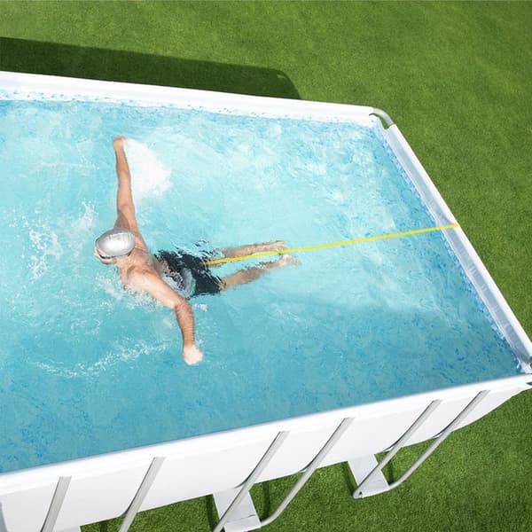 Justerbart poolsvømmebælte svømmemodstandsbælte poolmodstrømsbælte til poolhængende svømmetræning bungee svømmemodstand