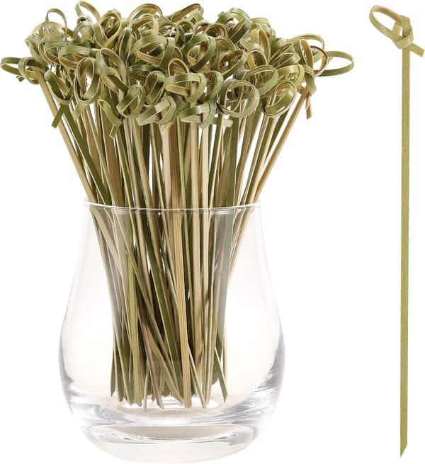 Cocktailpinnar 100-pack 12cm – Naturlig bambu, dekorativa för drinkar