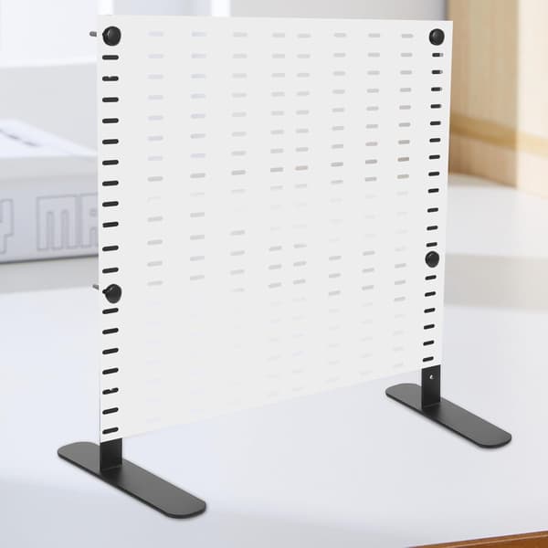 2 Adjustable Carbon Steel Pegboard Desk Mounts, Minimalist, Black, Sturdy and Reliable
