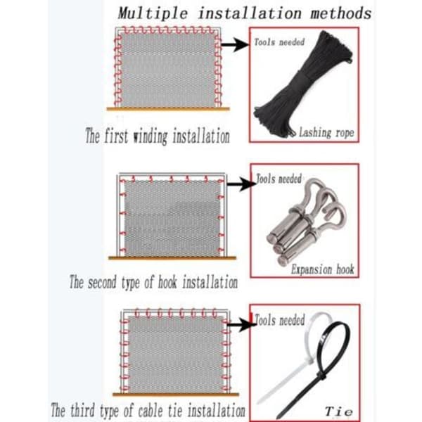 Nylon Protective Net, Fall Protection Net, Durable Strong Rope for Windows and Balconies, Prevents Falls, Tear-Resistant Net