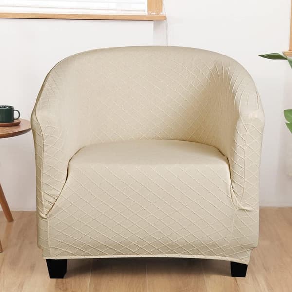 Stolskydd Stretch Fåtöljöverdrag Enfärgad Tub Chai