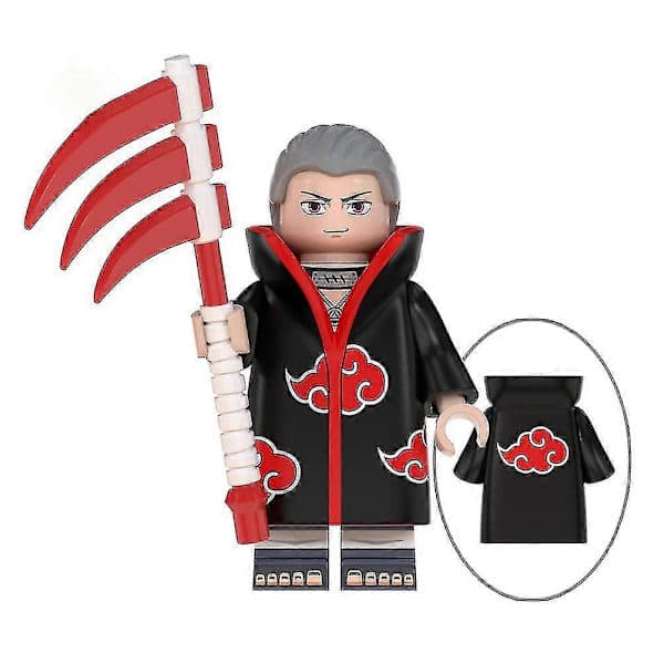 8 kpl Anime Naruto Mini-toimintahahmoleluja, rakennuspalikkalelusetti juhliin, fanilahja B B B
