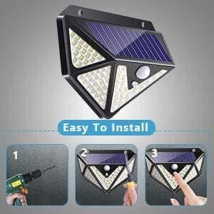 4-pakning 100 LED solcellelampe med vidvinkel 4 stk 4pc