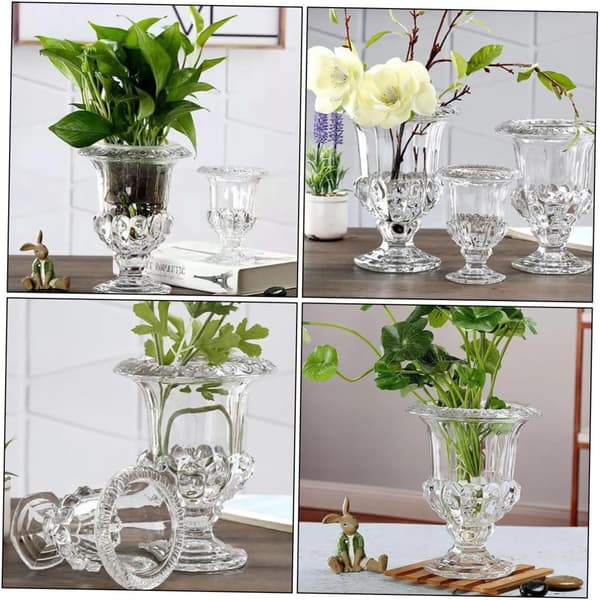 Retro glaslysestage blomsterarrangement vase unik frisk og enkel stil