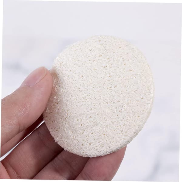 10 genanvendelige loofah-puder til makeupfjerning, ansigtsrensepuf, eksfolierende runde puder