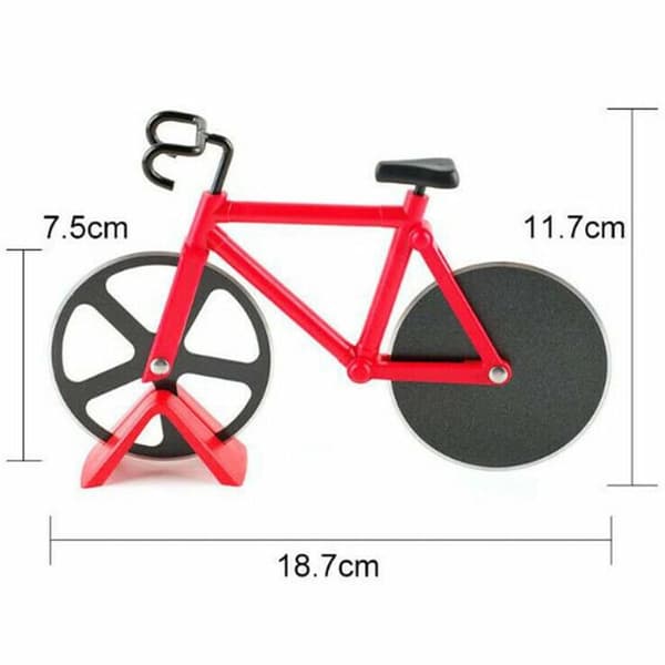 Röd pizzaskärare cykel pizzaskärare rostfritt stål non-stick beläggning KLB