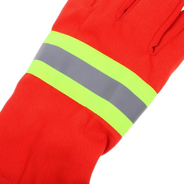 Fireproof Flame Retardant Firefighter Gloves 4pcs Thickened Orange High Temperature Insulated Rescue Gloves