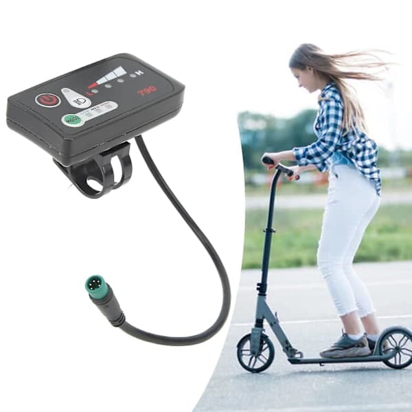 Electric Bicycle LED Power Indicator Panel Electric Bicycle Modification Display Meter with Waterproof 5p Male for 22.2mm Handlebar 36v line