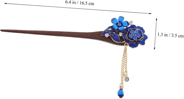 3 st hårnålar i etnisk stil, hårknutssticka med blomdesign för lockigt håraccessoarer