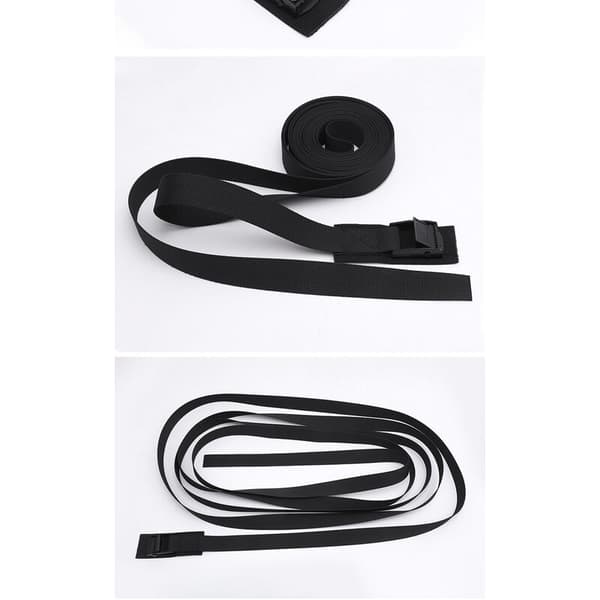 4 stk, Kort, polstret spændestrop, 25 cm, 1 m, med spænde, sort